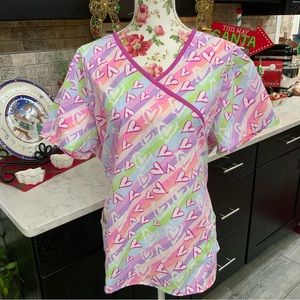 Samantha Mara Scrub Top
Pink Purple Valentine Hearts Print 1X